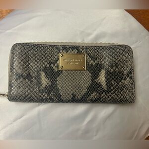 Michael Kors Snakeskin Leather with Gold Zipper Pull Wallet/Clutch